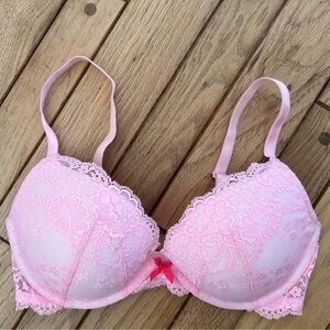 Elegant Pink Lace Bra